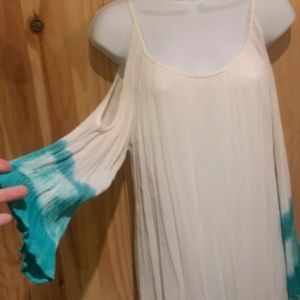 Fun tie dye cold shoulder dress